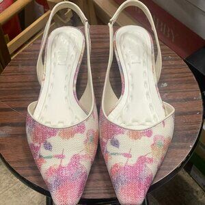 Franco Sarto Women’s Tyra Slingback Pump White Multi Floral